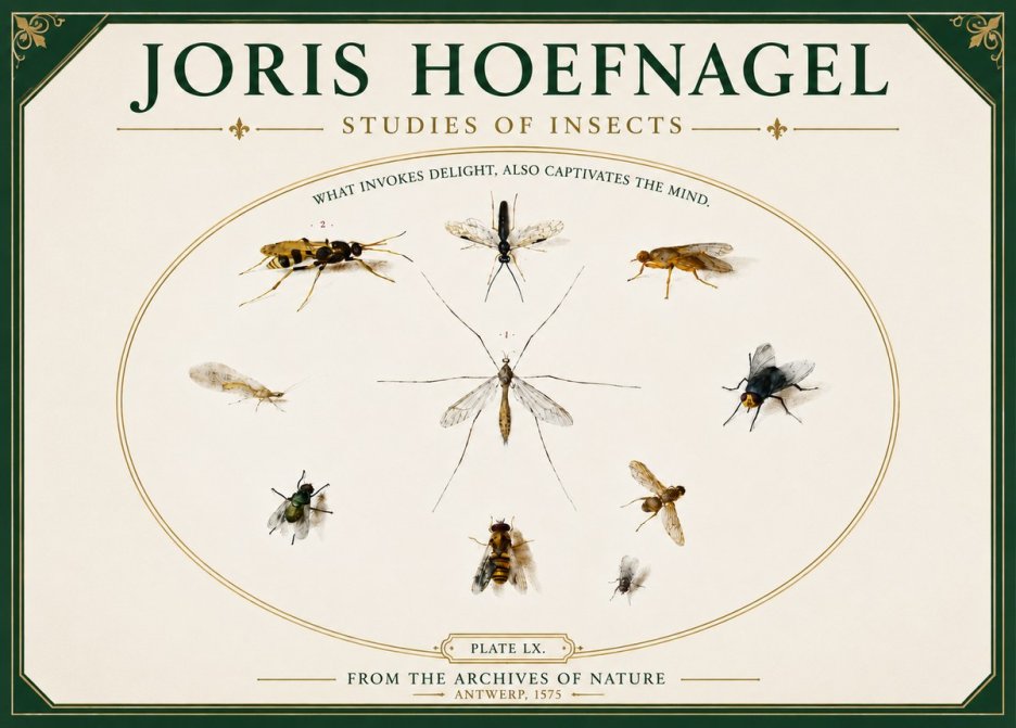 Joris Hoefnagel Studies of Insects III No5 - Poszter