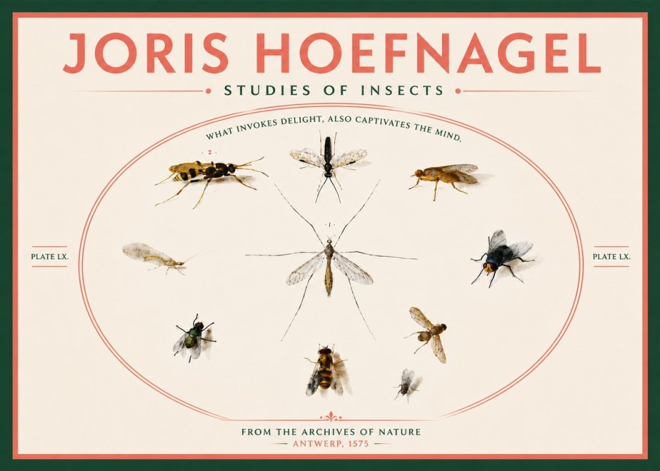 Joris Hoefnagel Studies of Insects III No6 - Poszter