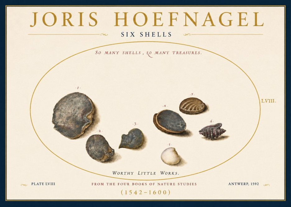 Joris Hoefnagel Six Shells No3 - Poszter