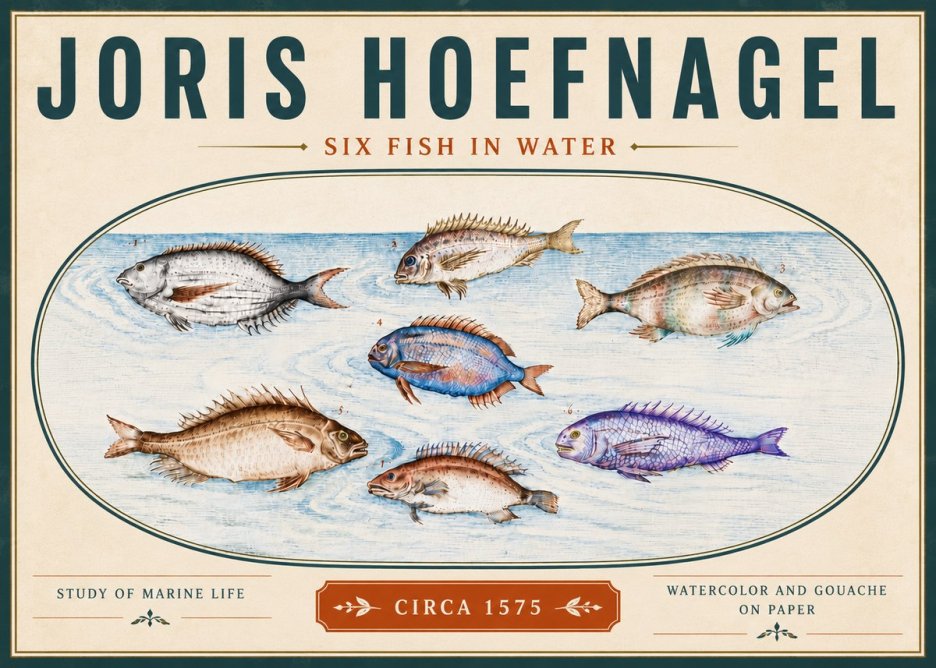 Joris Hoefnagel Six Fish in Water No6 - Poszter