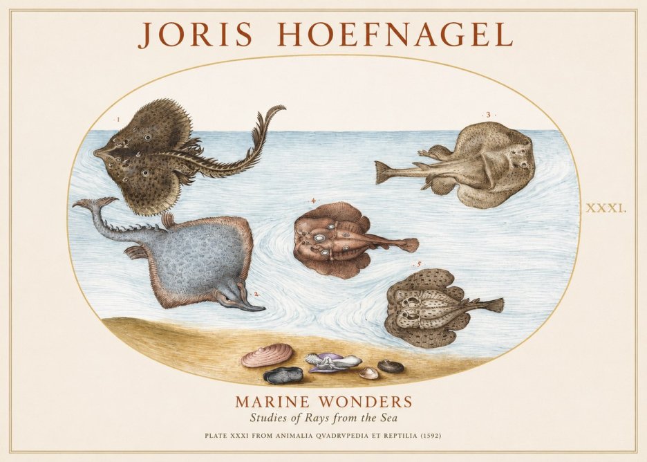 Joris Hoefnagel Studies of Rays and Shells No2 - Poszter