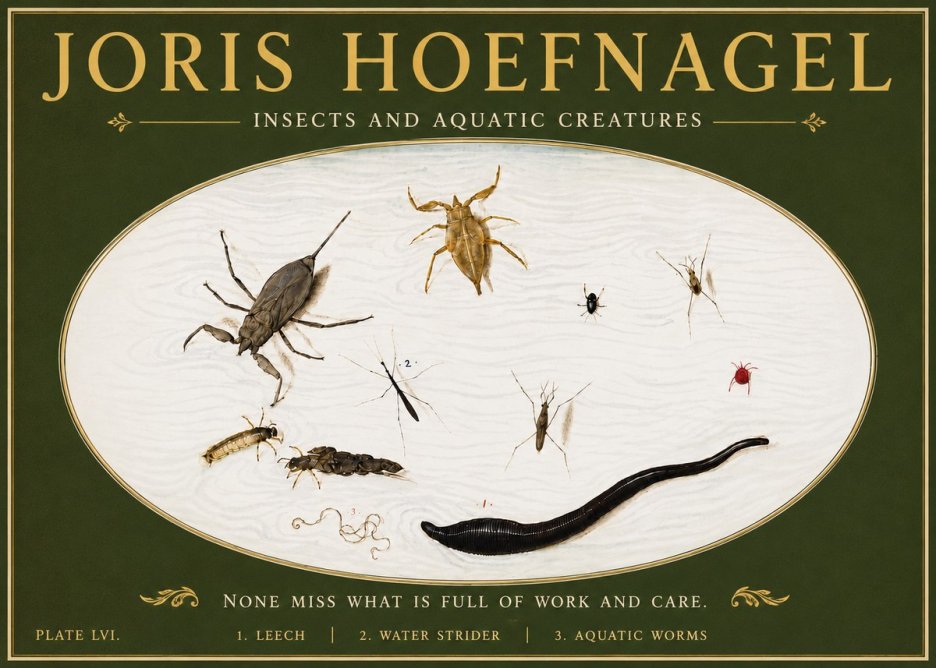 Joris Hoefnagel Insects and Aquatic Creatures No6 - Poszter