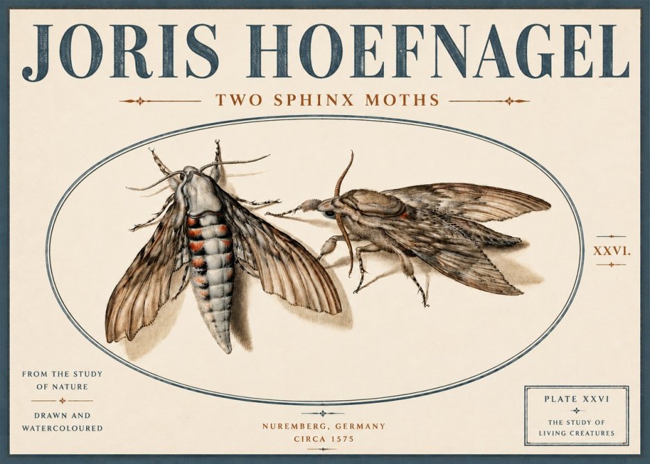 Joris Hoefnagel Two Sphinx Moths No4 - Poszter