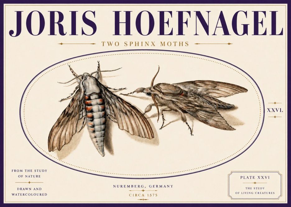 Joris Hoefnagel Two Sphinx Moths No5 - Poszter