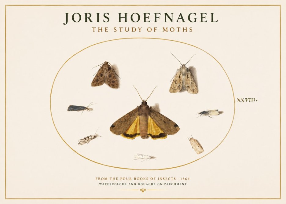 Joris Hoefnagel Study of Moths and Insects No4 - Poszter