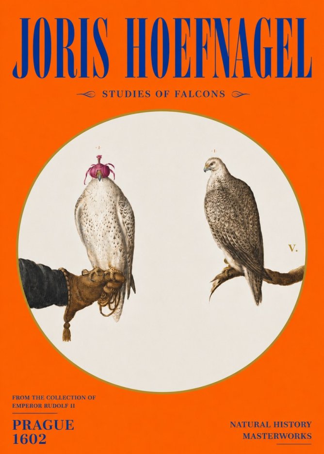 Joris Hoefnagel Studies of Falcons No4 - Poszter