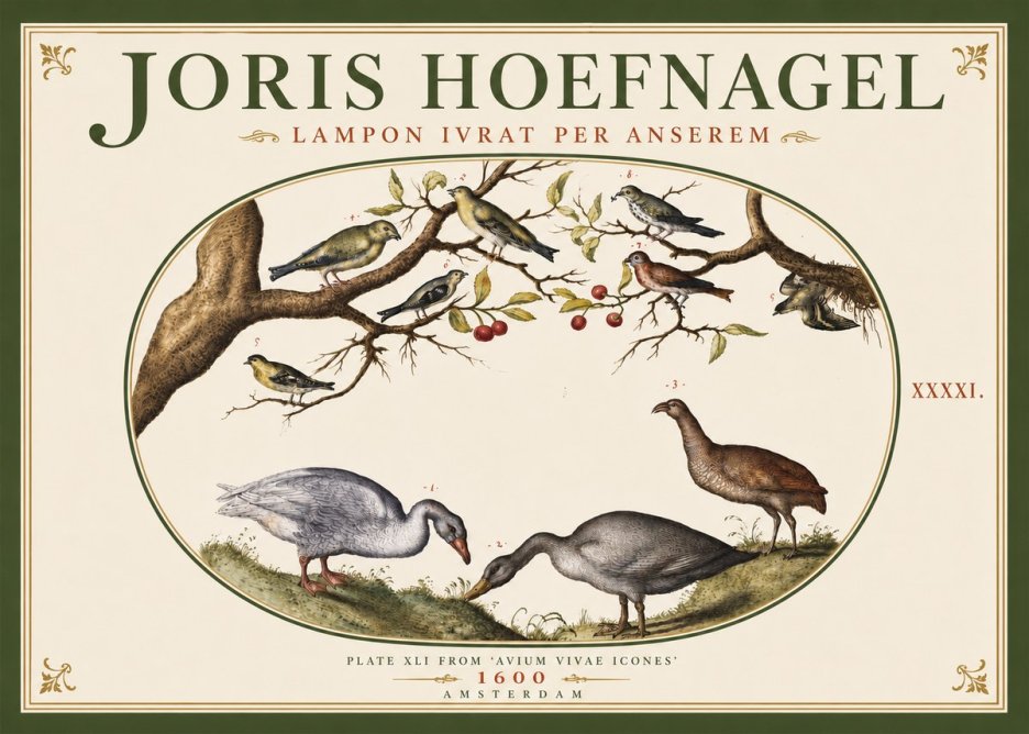 Joris Hoefnagel Lampon Ivrat per Anserem No6 - Poszter