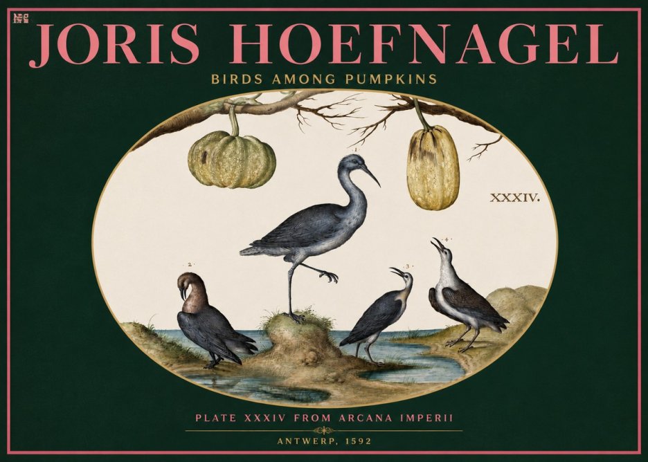 Joris Hoefnagel Birds and Fruits No3 - Poszter