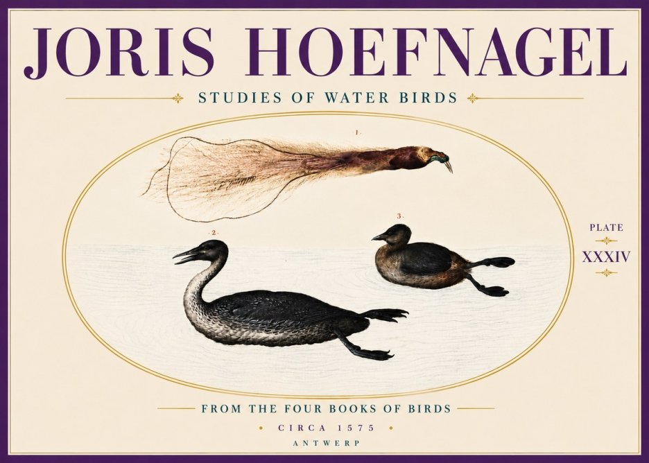 Joris Hoefnagel Studies of Water Birds No6 - Poszter