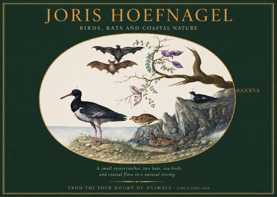 Joris Hoefnagel Birds, Bats and Coastal Nature No2 - Poszter