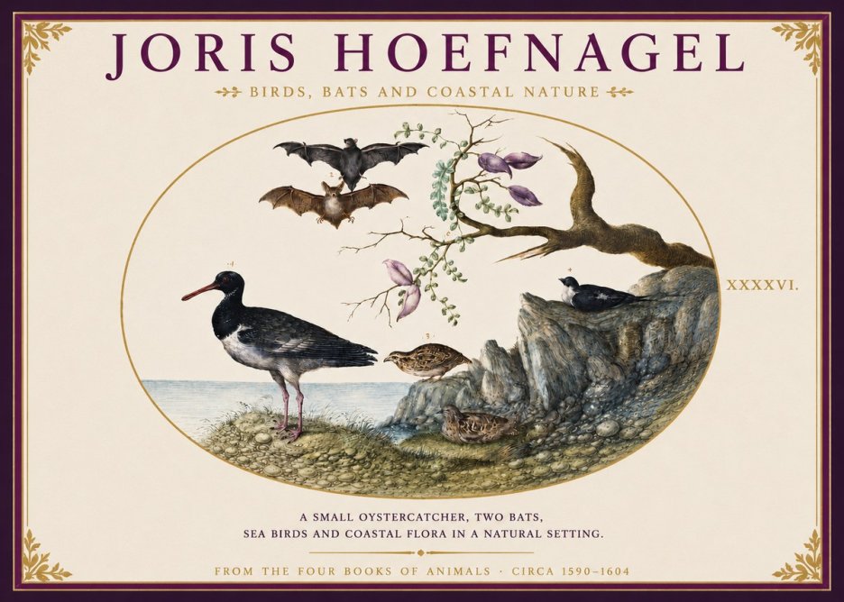 Joris Hoefnagel Birds, Bats and Coastal Nature No3 - Poszter