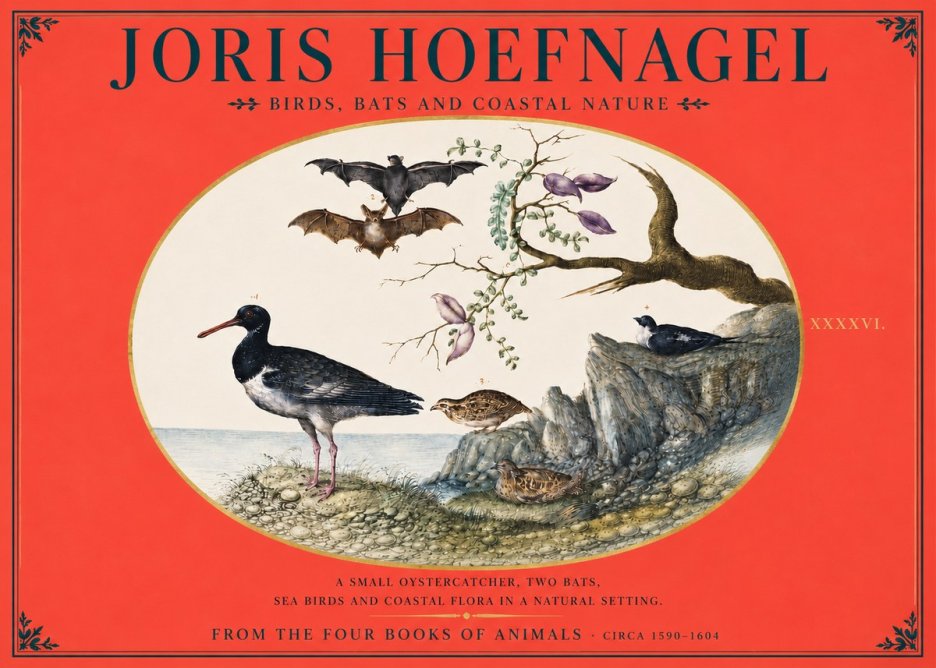Joris Hoefnagel Birds, Bats and Coastal Nature No4 - Poszter