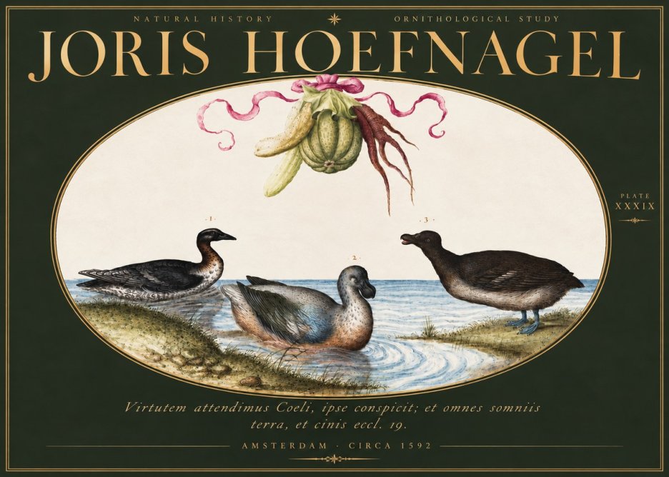 Joris Hoefnagel Ornithological Study No3 - Poszter