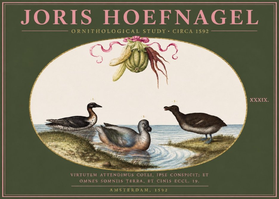 Joris Hoefnagel Ornithological Study No4 - Poszter