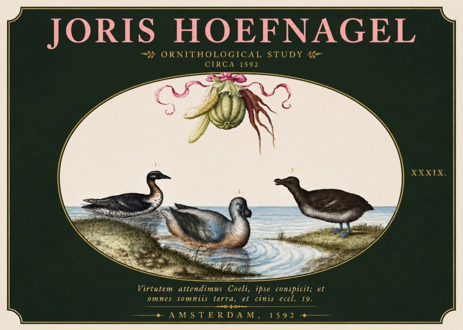 Joris Hoefnagel Ornithological Study No6 - Poszter