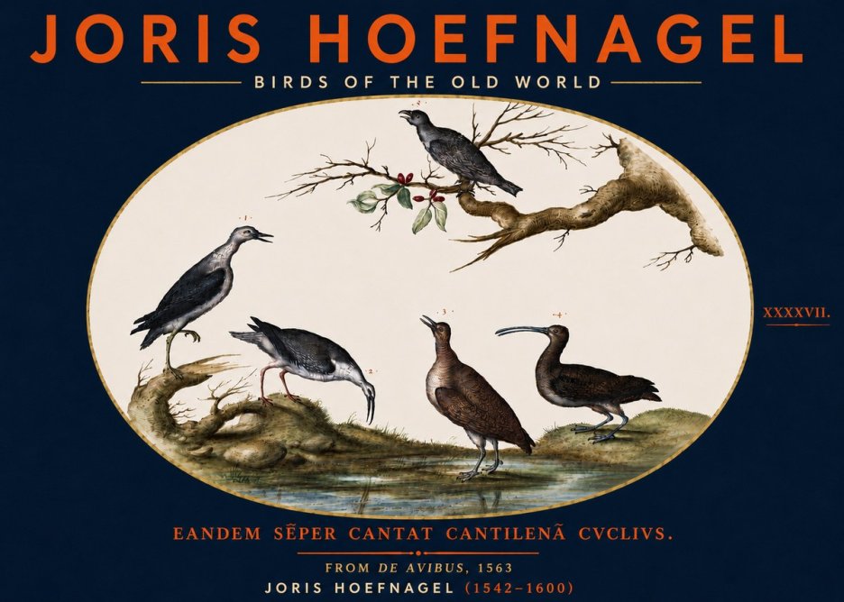 Joris Hoefnagel Birds of the Old World No5 - Poszter