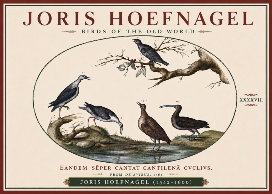 Joris Hoefnagel Birds of the Old World No6 - Poszter
