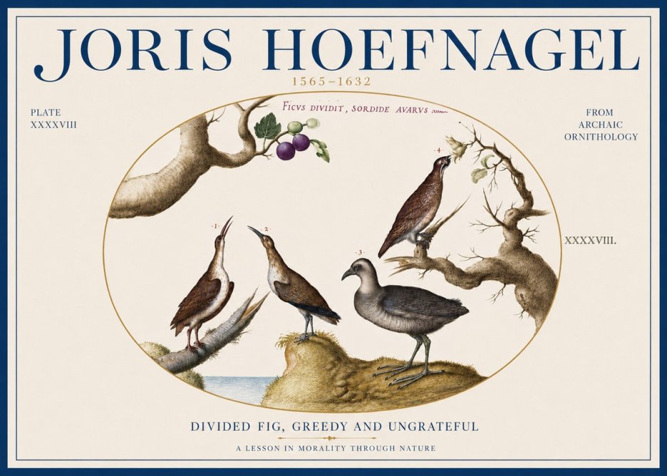 Joris Hoefnagel Birds from the Four Parts of the World No4 - Poszter