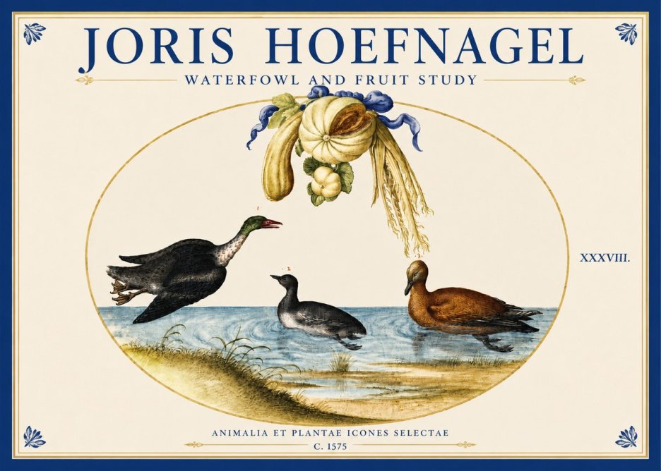 Joris Hoefnagel Waterfowl and Fruit Study No3 - Poszter
