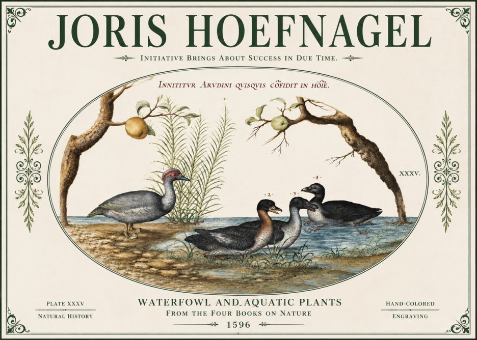 Joris Hoefnagel Waterfowl and Aquatic Plants No4 - Poszter
