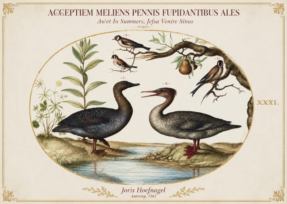 Joris Hoefnagel Acceptiem Meliens Pennis Fupidantibus Ales No1 - Poszter