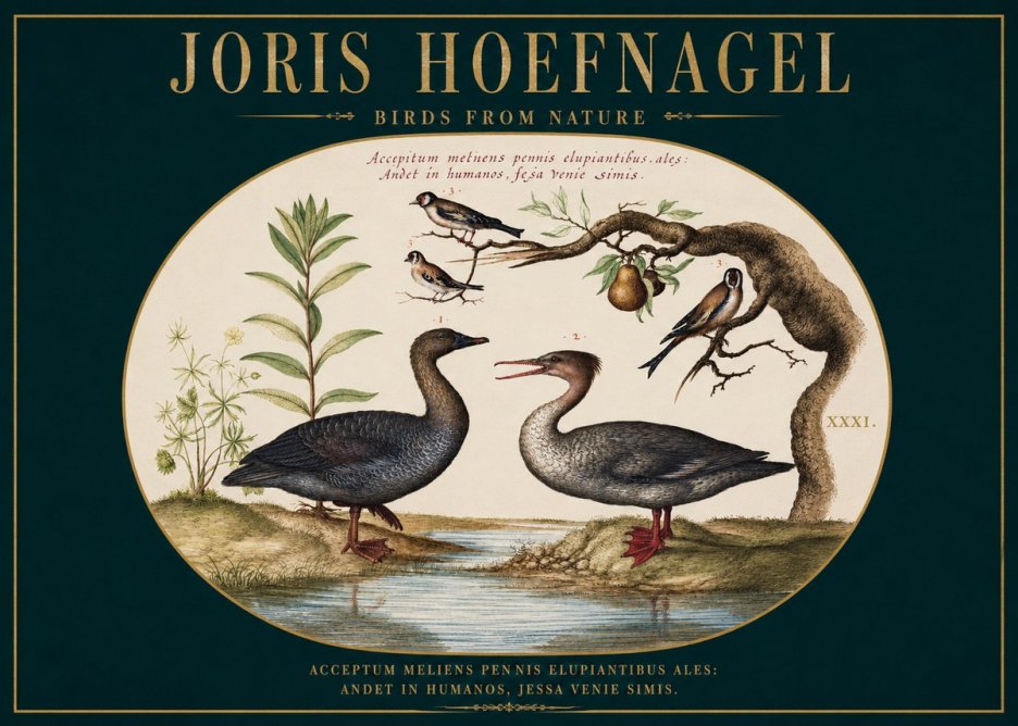 Joris Hoefnagel Acceptiem Meliens Pennis Fupidantibus Ales No3 - Poszter