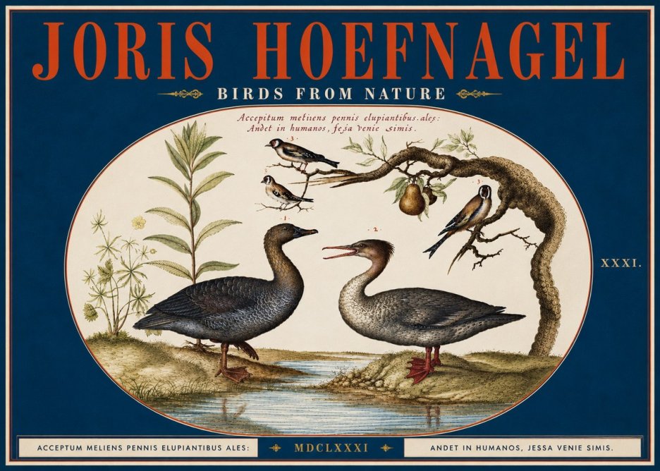 Joris Hoefnagel Acceptiem Meliens Pennis Fupidantibus Ales No6 - Poszter