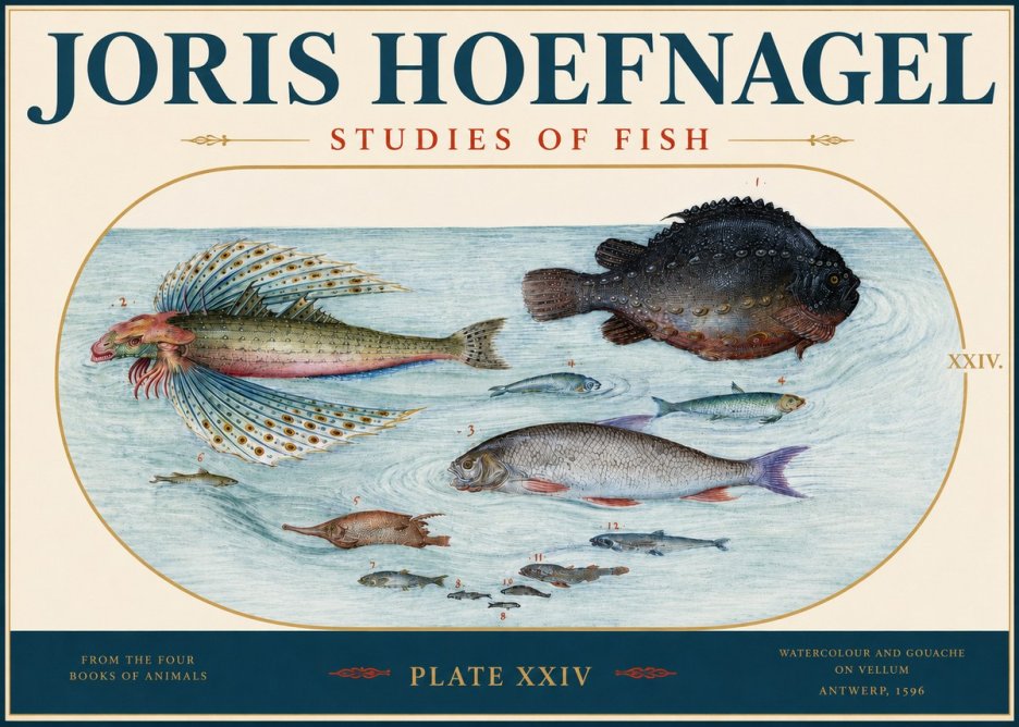Joris Hoefnagel Studies of Fish II No3 - Poszter