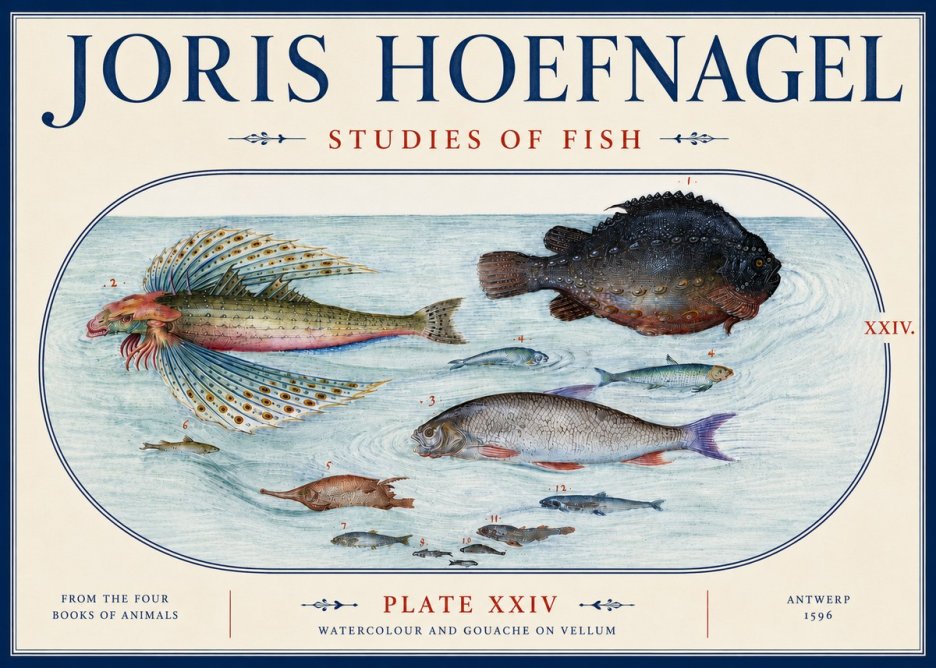 Joris Hoefnagel Studies of Fish II No6 - Poszter