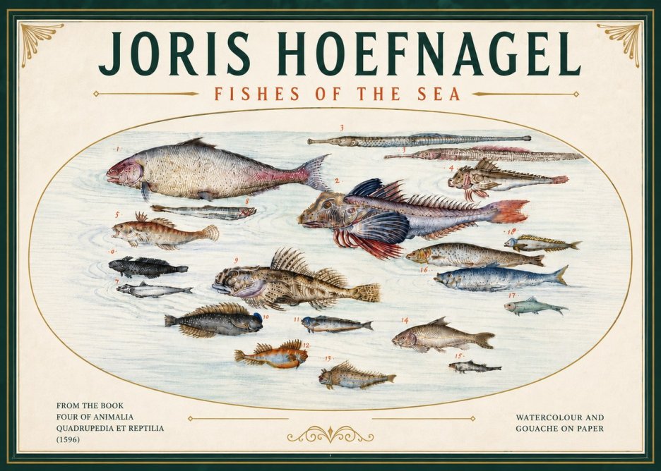 Joris Hoefnagel Fishes of the Sea III No6 - Poszter