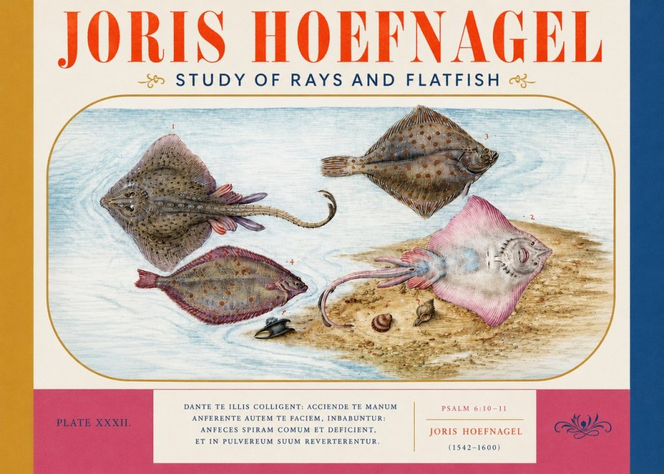 Joris Hoefnagel Study of Rays and Flatfish No3 - Poszter
