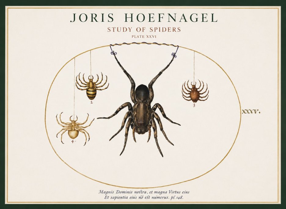 Joris Hoefnagel Study of Spiders No1 - Poszter