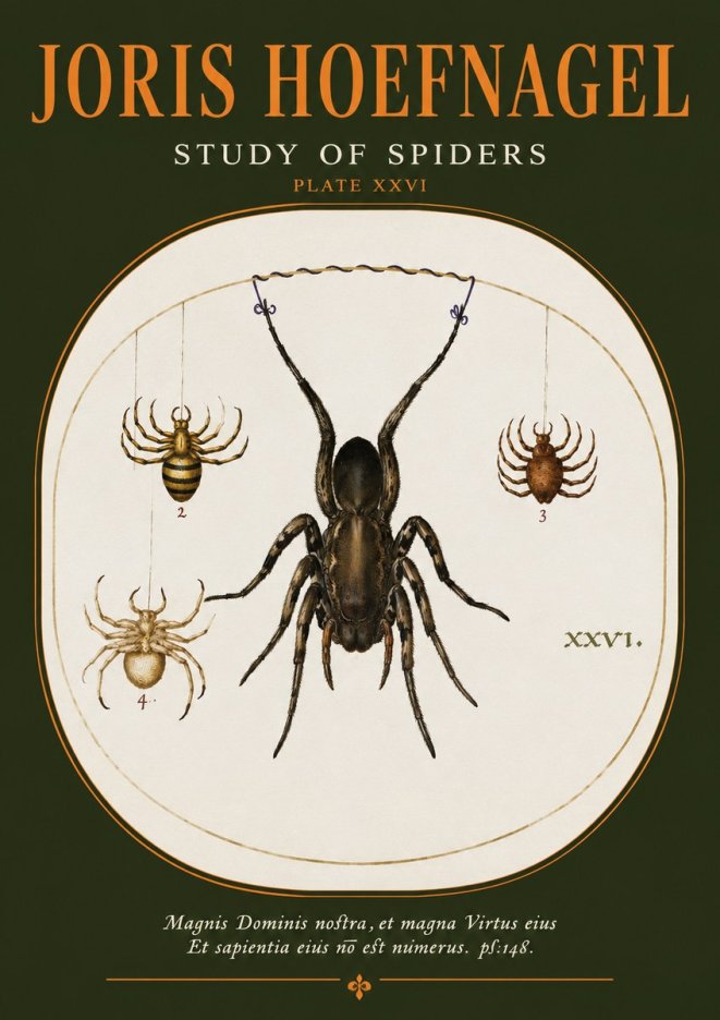 Joris Hoefnagel Study of Spiders No2 - Poszter