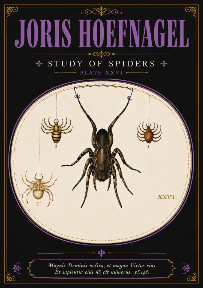Joris Hoefnagel Study of Spiders No4 - Poszter