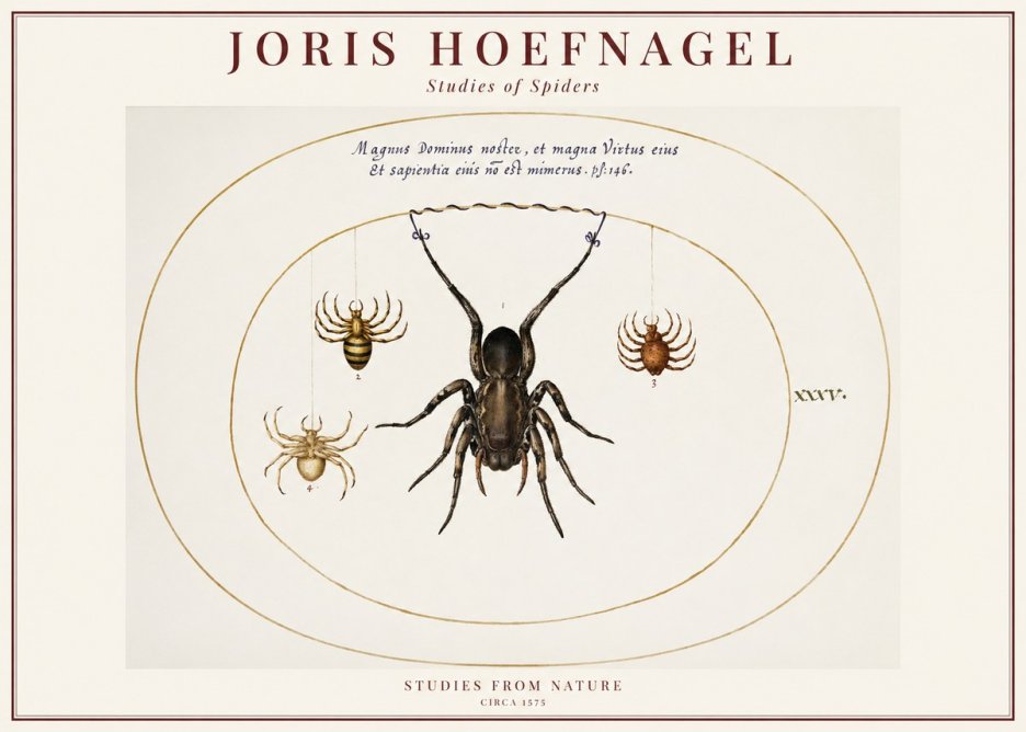 Joris Hoefnagel Study of Spiders No6 - Poszter