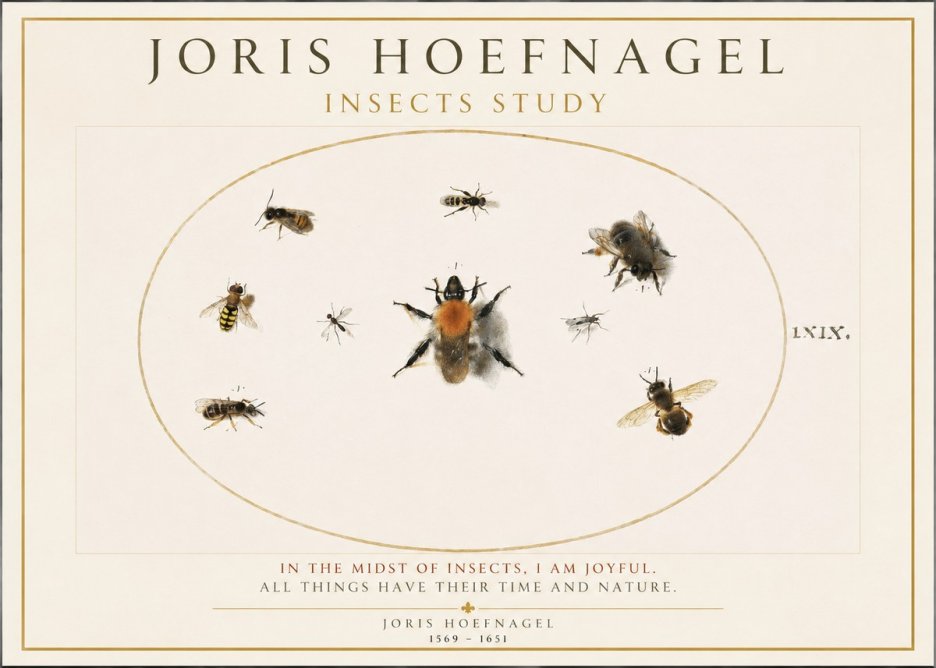 Joris Hoefnagel Insects Study II No1 - Poszter