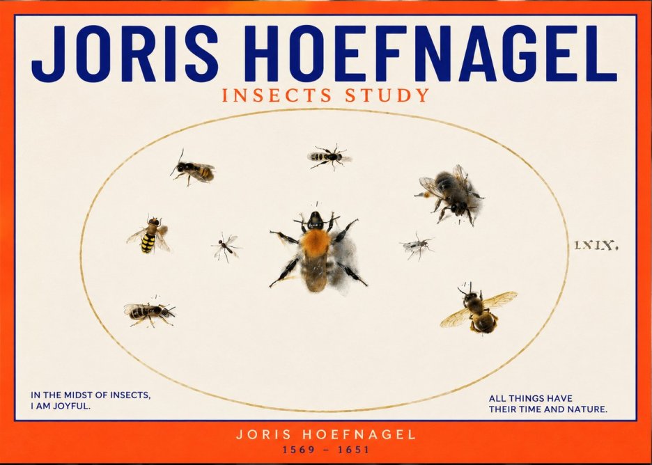 Joris Hoefnagel Insects Study II No2 - Poszter
