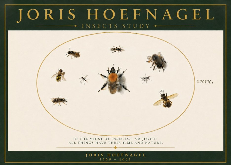 Joris Hoefnagel Insects Study II No3 - Poszter