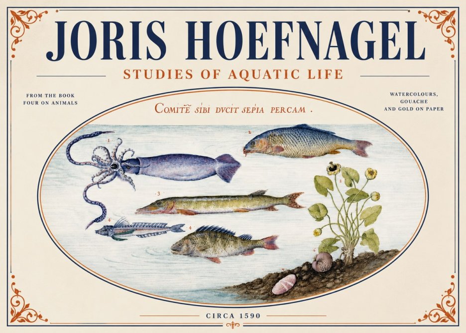 Joris Hoefnagel Comitẽ Sibi Ducit Sepia Percam. No4 - Poszter