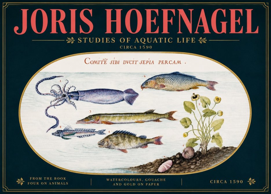 Joris Hoefnagel Comitẽ Sibi Ducit Sepia Percam. No5 - Poszter