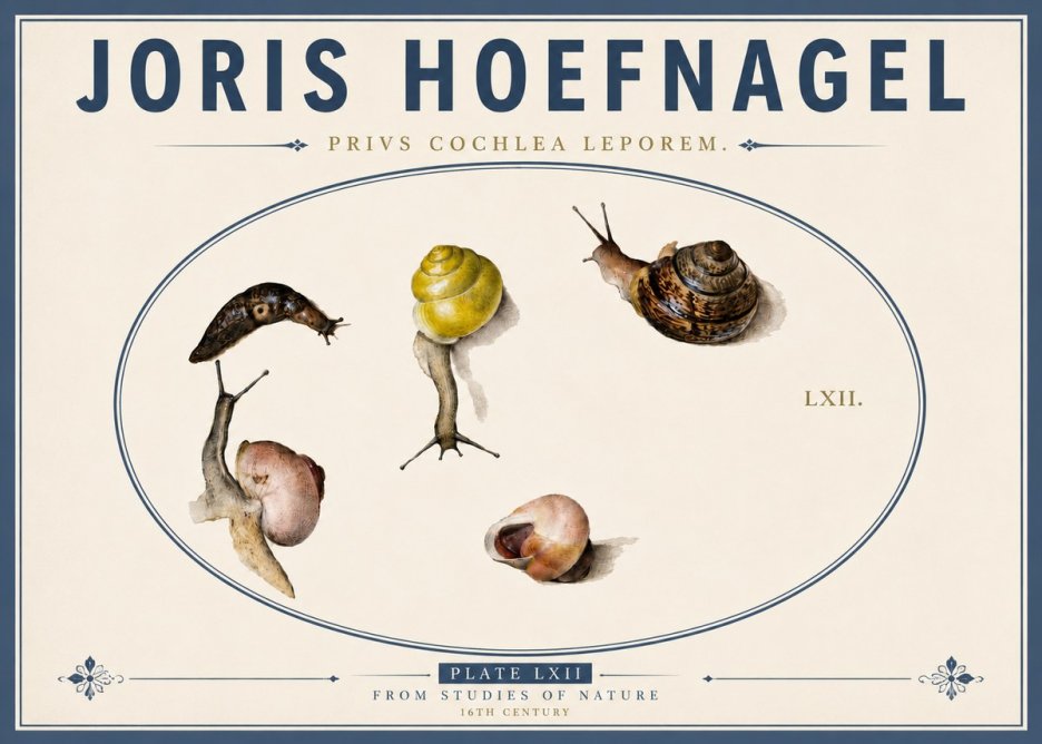 Joris Hoefnagel Privs Cochlea Leporem. No5 - Poszter
