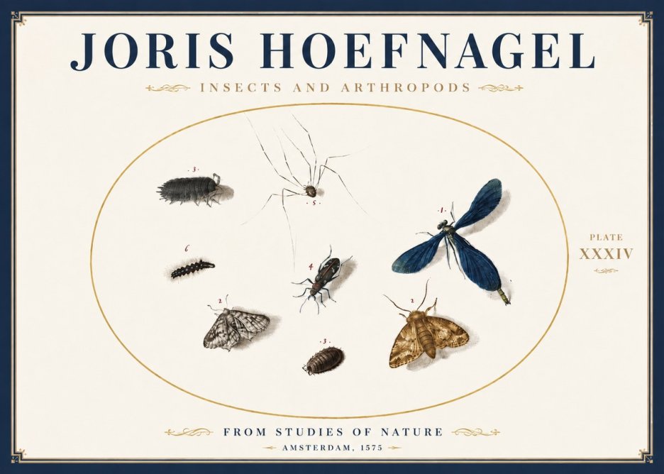 Joris Hoefnagel Insects and Arthropods No4 - Poszter