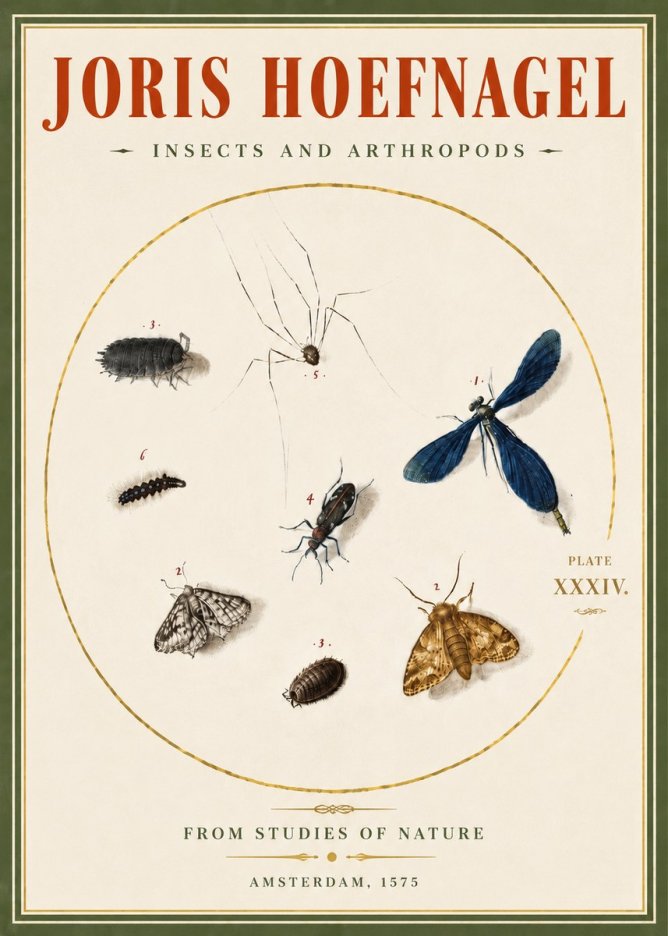 Joris Hoefnagel Insects and Arthropods No5 - Poszter