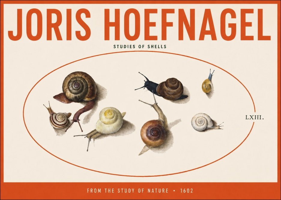 Joris Hoefnagel Six Snails No5 - Poszter