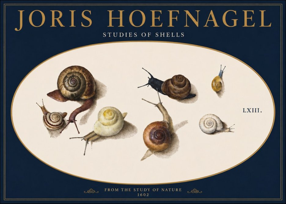Joris Hoefnagel Six Snails No6 - Poszter