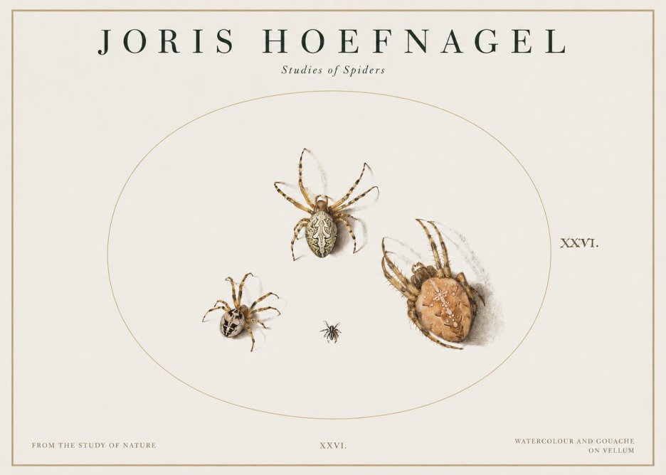 Joris Hoefnagel Studies of Spiders III No1 - Poszter