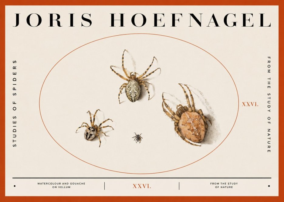 Joris Hoefnagel Studies of Spiders III No2 - Poszter