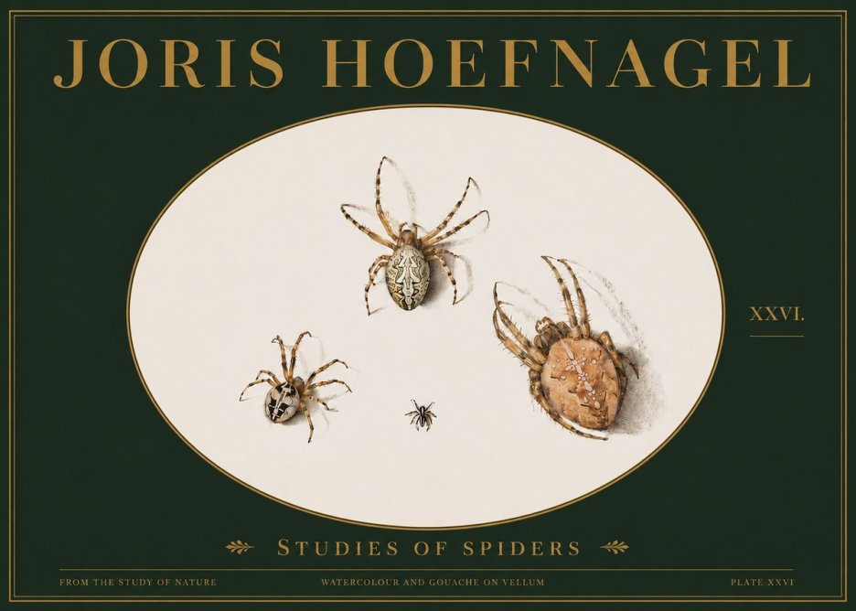 Joris Hoefnagel Studies of Spiders III No3 - Poszter