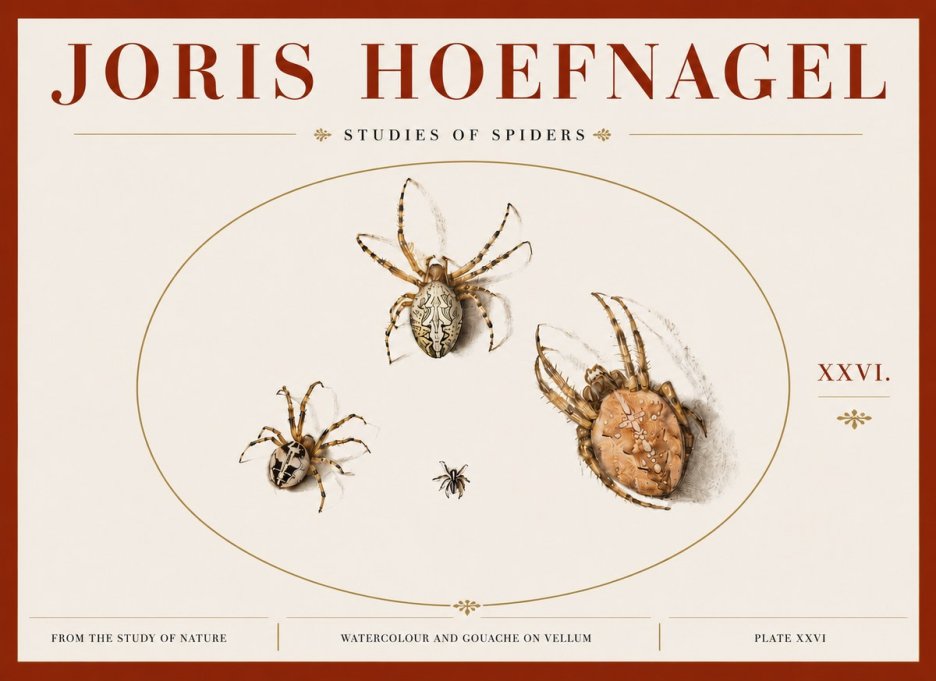 Joris Hoefnagel Studies of Spiders III No5 - Poszter