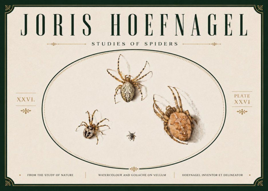 Joris Hoefnagel Studies of Spiders III No6 - Poszter